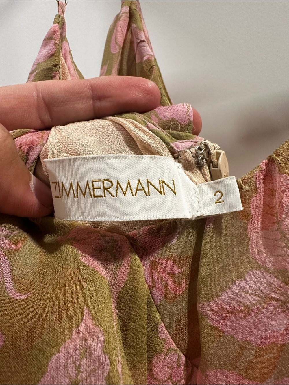 Zimmermann Floral Ruffle Maxi Dress - Pink, Gold, Rust - Picture 3 of 6